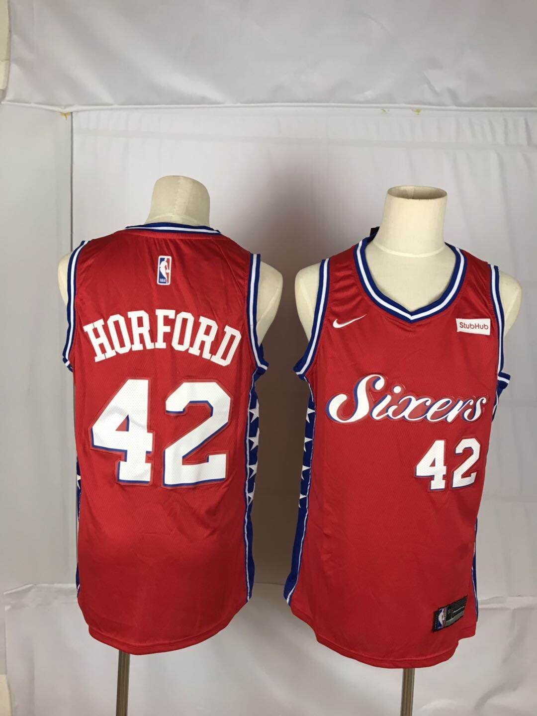 Men New NBA Philadelphia 76ers 42 Horford red Nike Jerseys